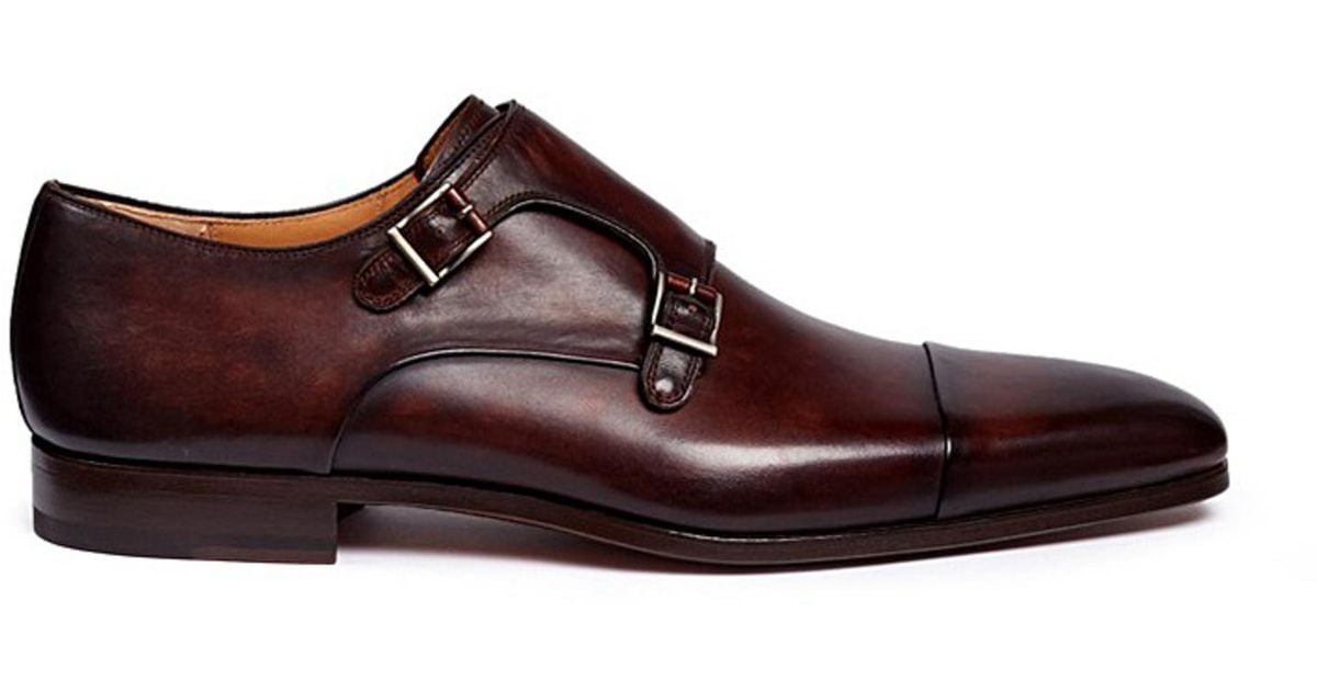 double monk brown shoes