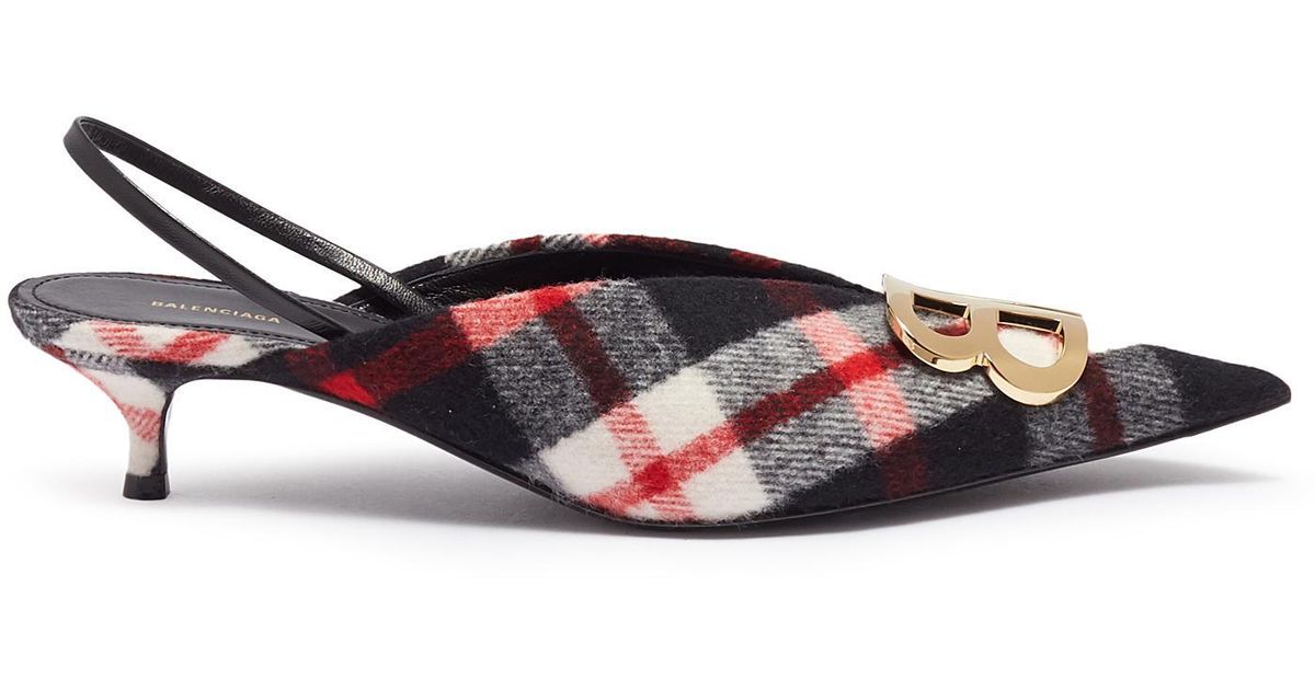 plaid slingback shoes