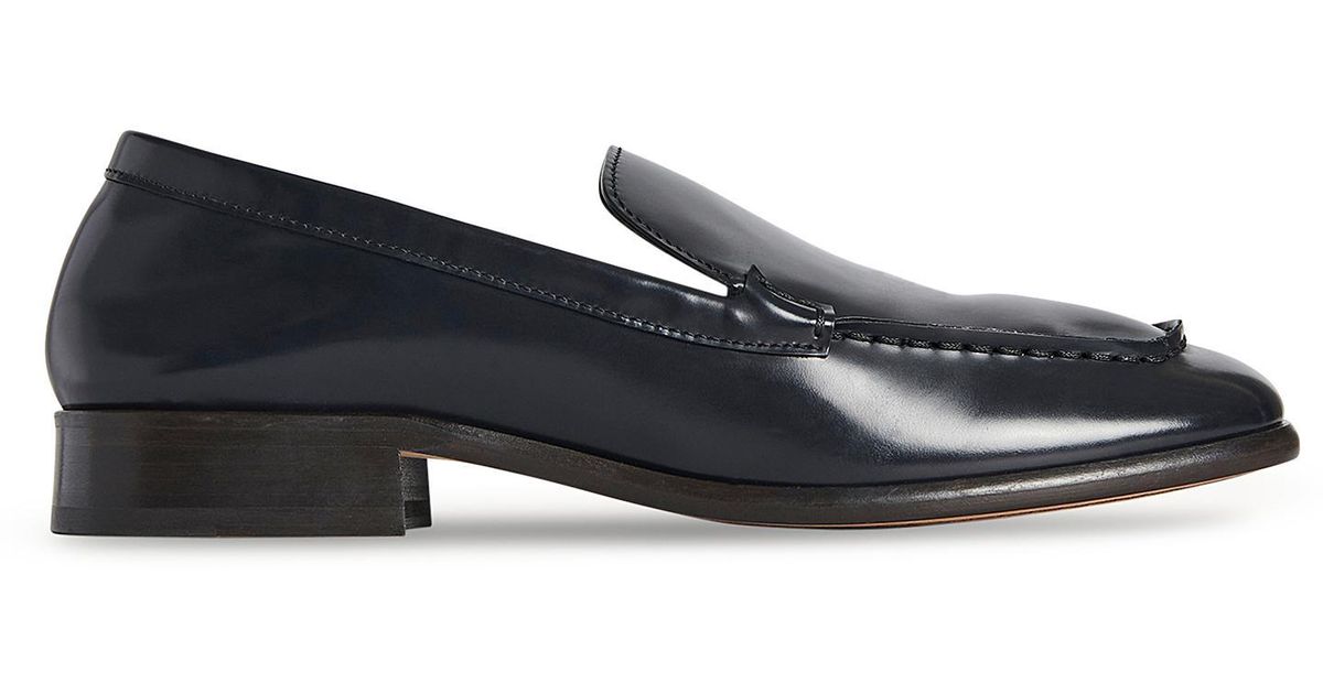 The Row Mensy Leather Loafers in Black | Lyst