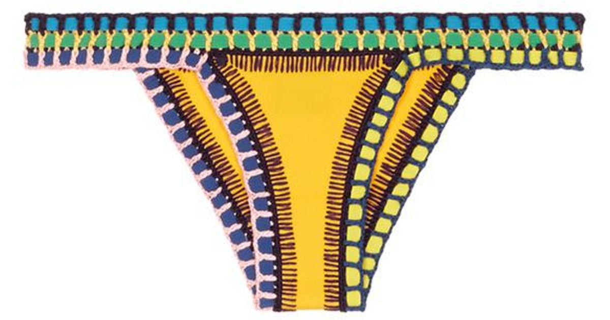 kiini yellow crochet ro bikini