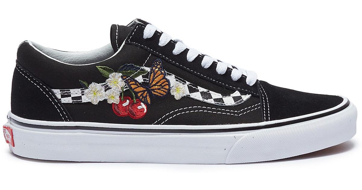 Vans Canvas 'checker Floral Old Skool' Graphic Embroidered Sneakers in  Black - Lyst
