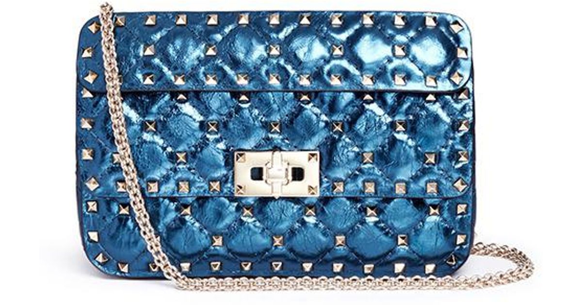 valentino rockstud bag blue