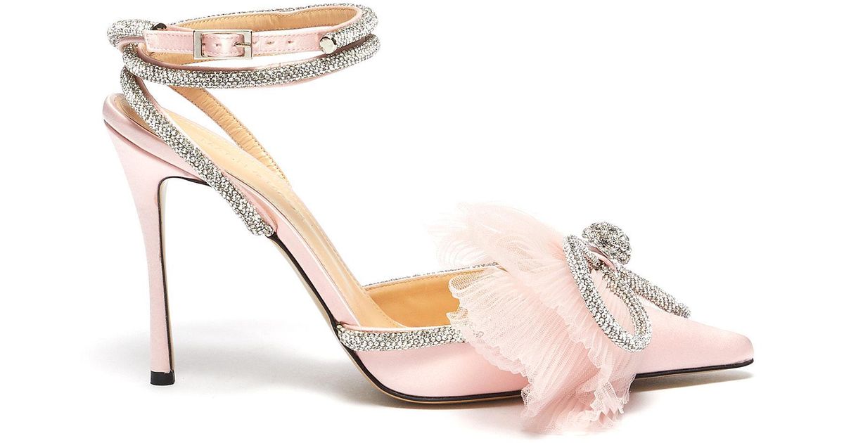 mach & mach crystal satin pumps