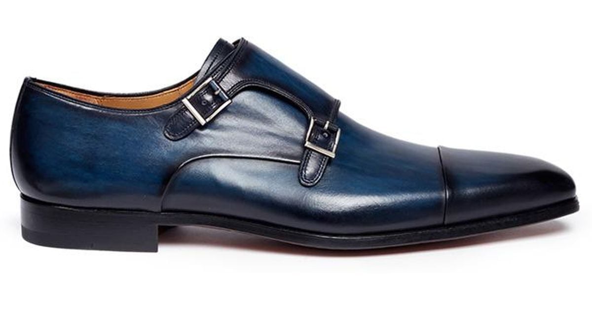 magnanni double monk strap shoes