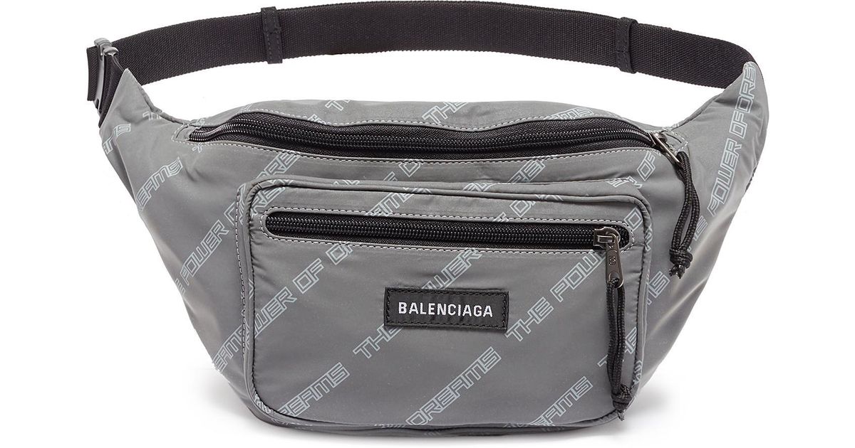 Balenciaga 'explorer The Power Of Dreams' Slogan Print Reflective Bum Bag  in Grey (Gray) for Men - Lyst