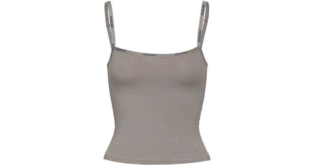 SKIMS: Gray Cotton Rib Tank Minidress