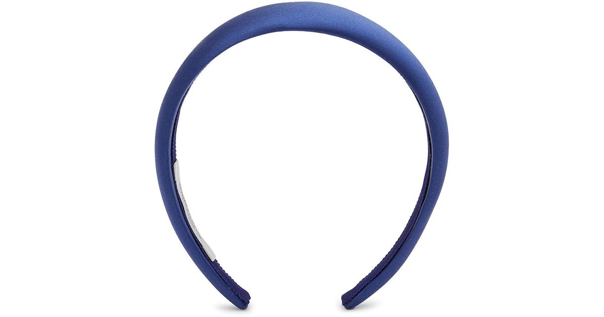 Jennifer Behr Kate Silk Satin Headband in Blue Lyst