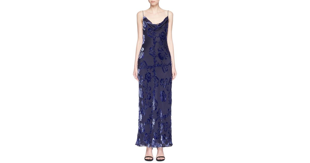 velvet burnout maxi dress