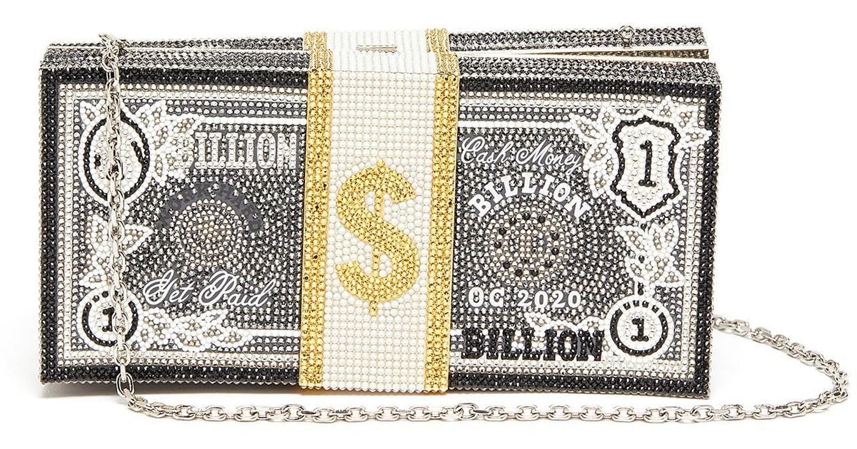 rare JUDITH LEIBER COUTURE Stack Of Cash Billion rhinestone crystals clutch  bag