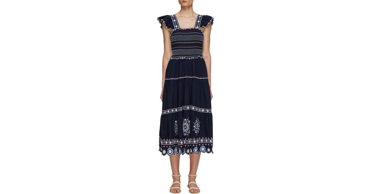 embroidered gown