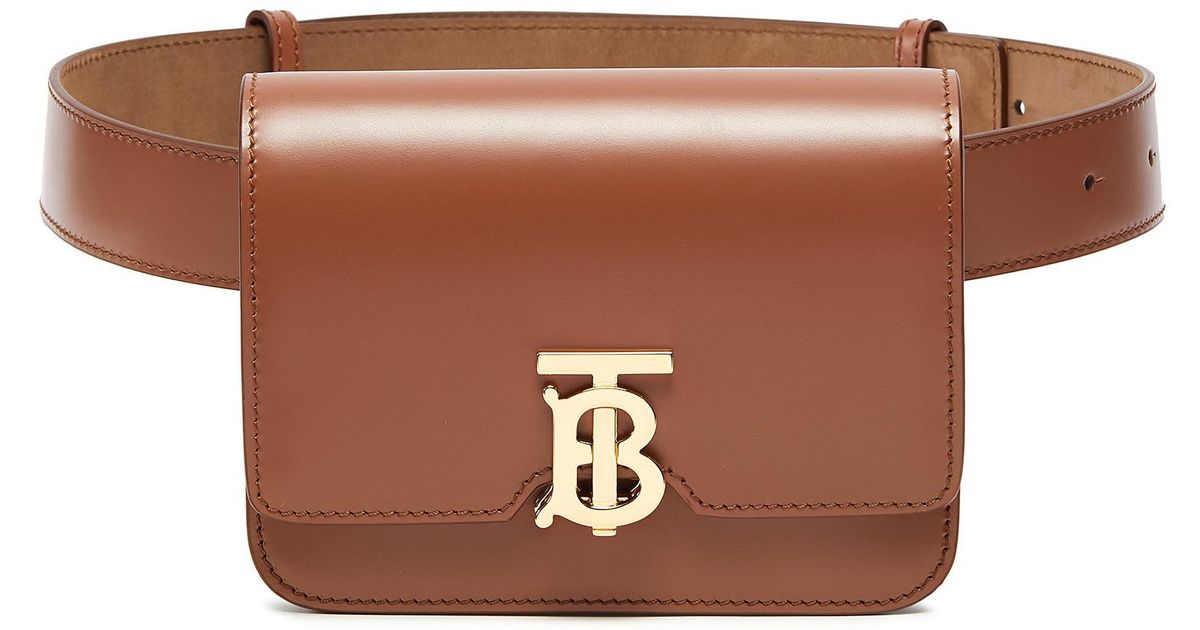 Burberry 'tb' Monogram Clasp Leather Belt Bag in Brown for Men
