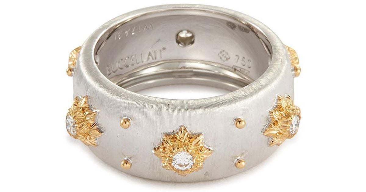 Buccellati Silk 'macri Eternelle' Diamond Gold Ring in Metallic for Men ...