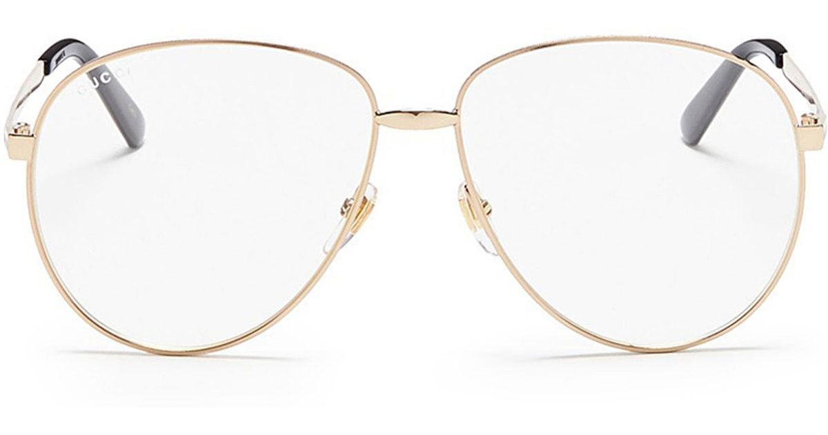 aviator metal glasses with web