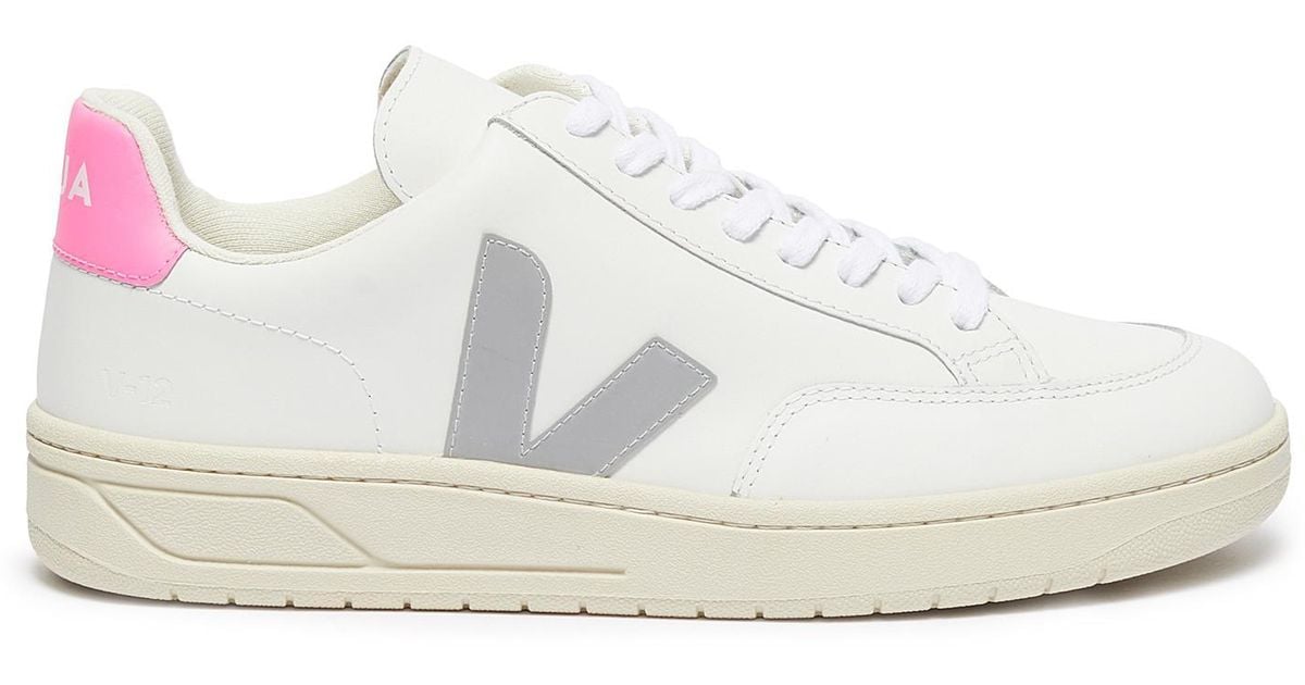 Veja 'v-12' Leather Sneakers in White | Lyst