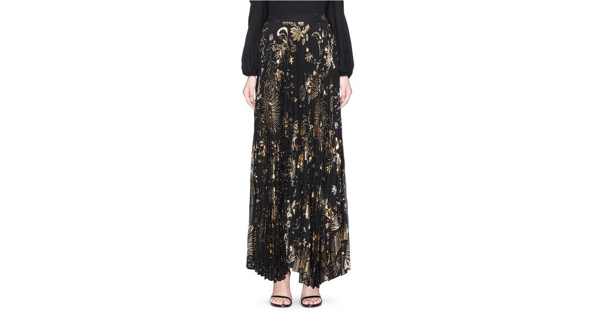 alice and olivia shannon pleated maxi skirt
