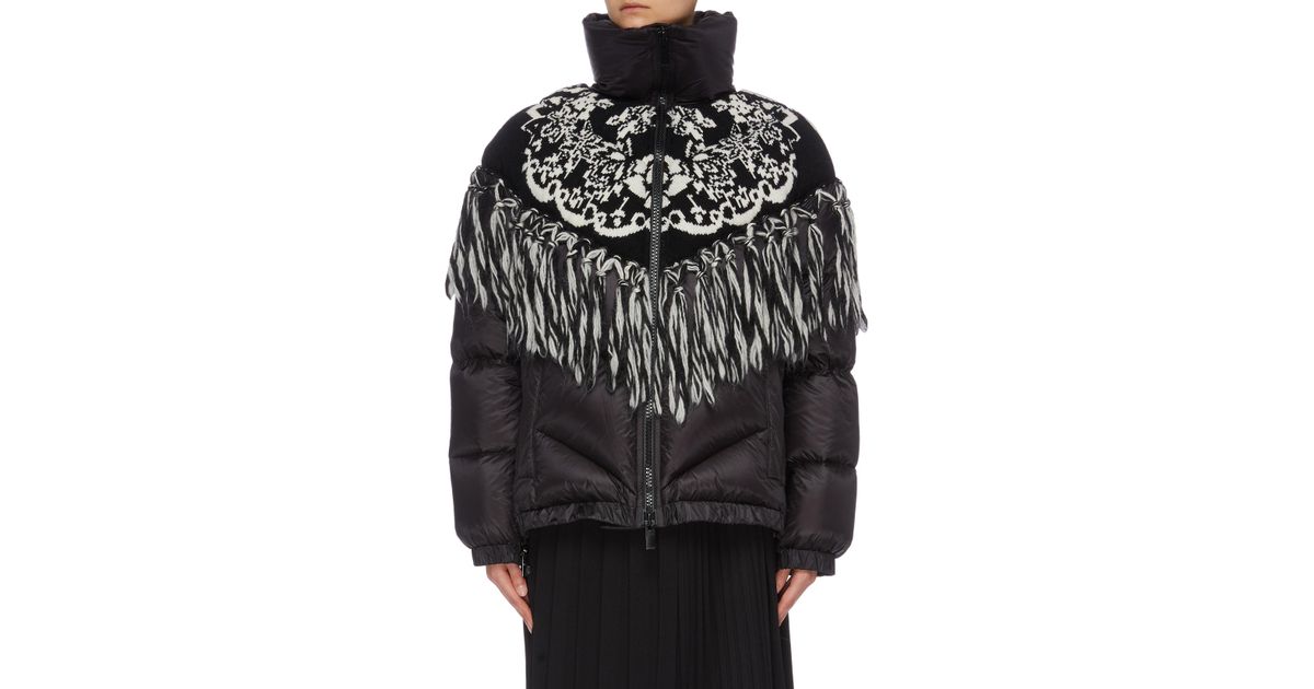 fringe puffer jacket