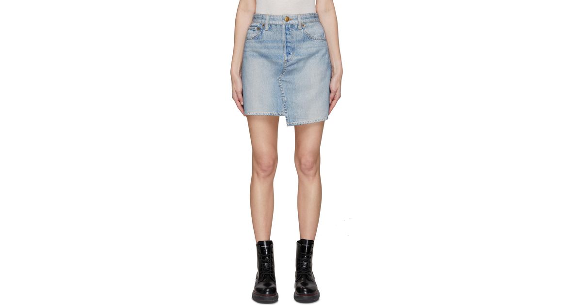 Rag & Bone 'canvas Miramar' Washed Denim Mini Skirt in Blue for Men | Lyst