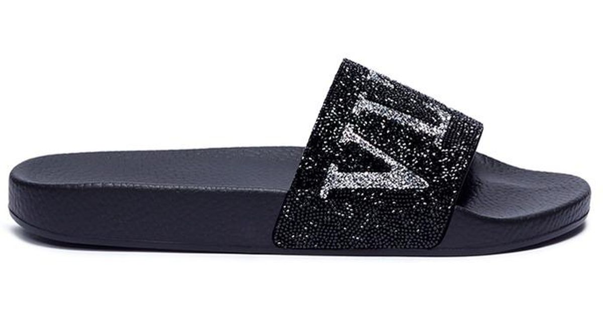 valentino crystal slides