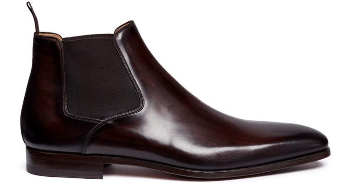 Saks Fifth Avenue Brushstroke Finish Leather Chelsea Boots in Brown for ...