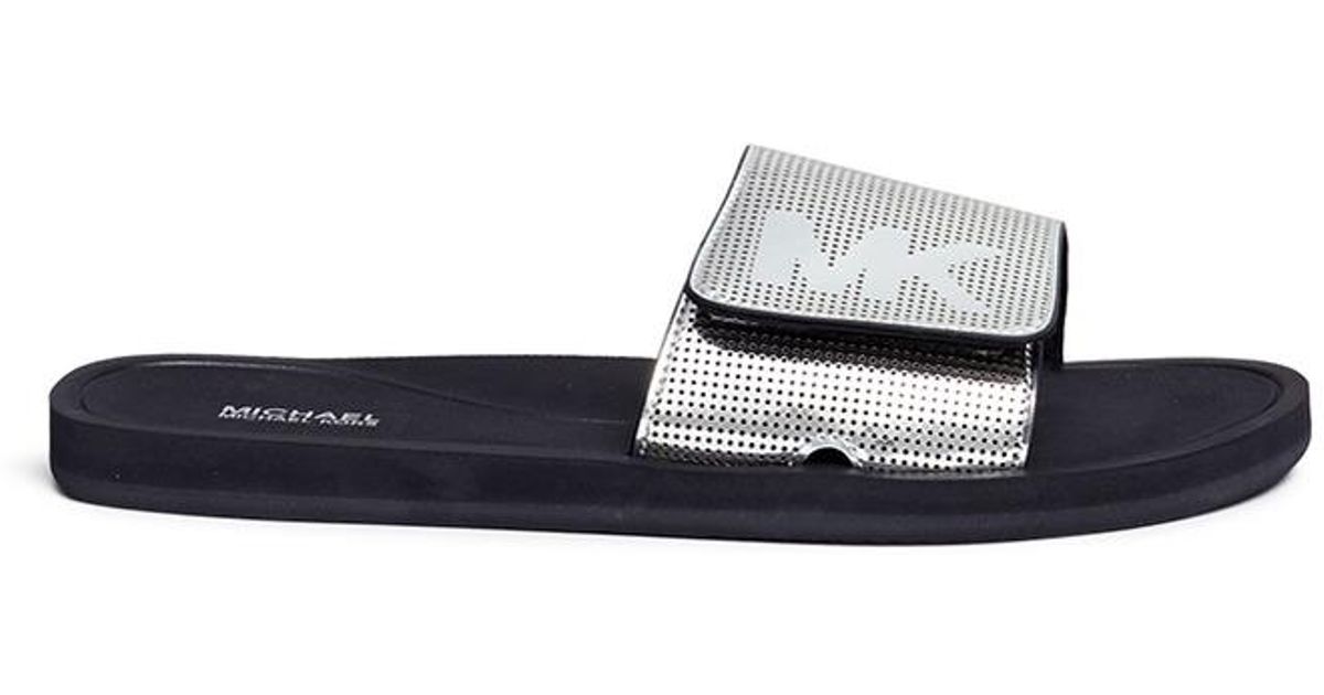 mk logo metallic slide