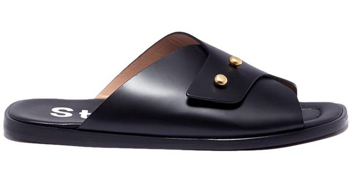 stærk Bestemt Smitsom sygdom Acne Studios 'jillay' Stud Leather Slide Sandals in Black | Lyst