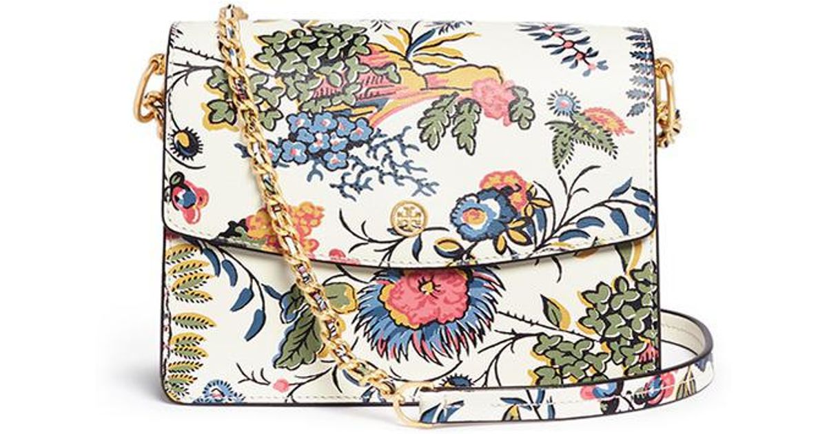 Tory Burch 'parker' Floral Print Leather Convertible Shoulder Bag - Lyst
