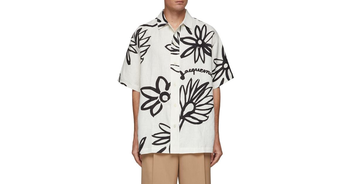 Jacquemus 'la Chemise Moisson' Floral Print Linen Shirt Men Clothing Shirts  'la Chemise Moisson' Floral Print Linen Shirt for Men | Lyst