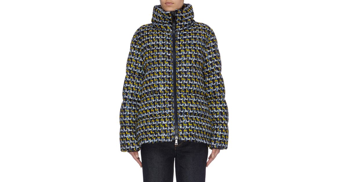 Moncler 'elby' Hooded Tweed Down Puffer Jacket - Lyst