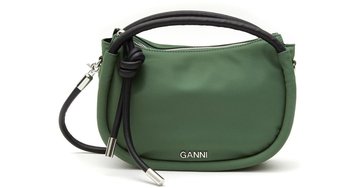 Ganni Synthetic Knot Details Crossbody Bag Women Bags Shoulder Bags Crossbody Knot Details