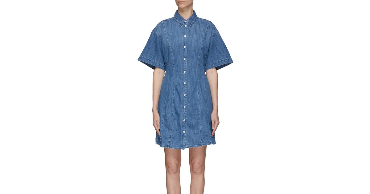 FRAME Seam Detail Denim Shirt Dress 