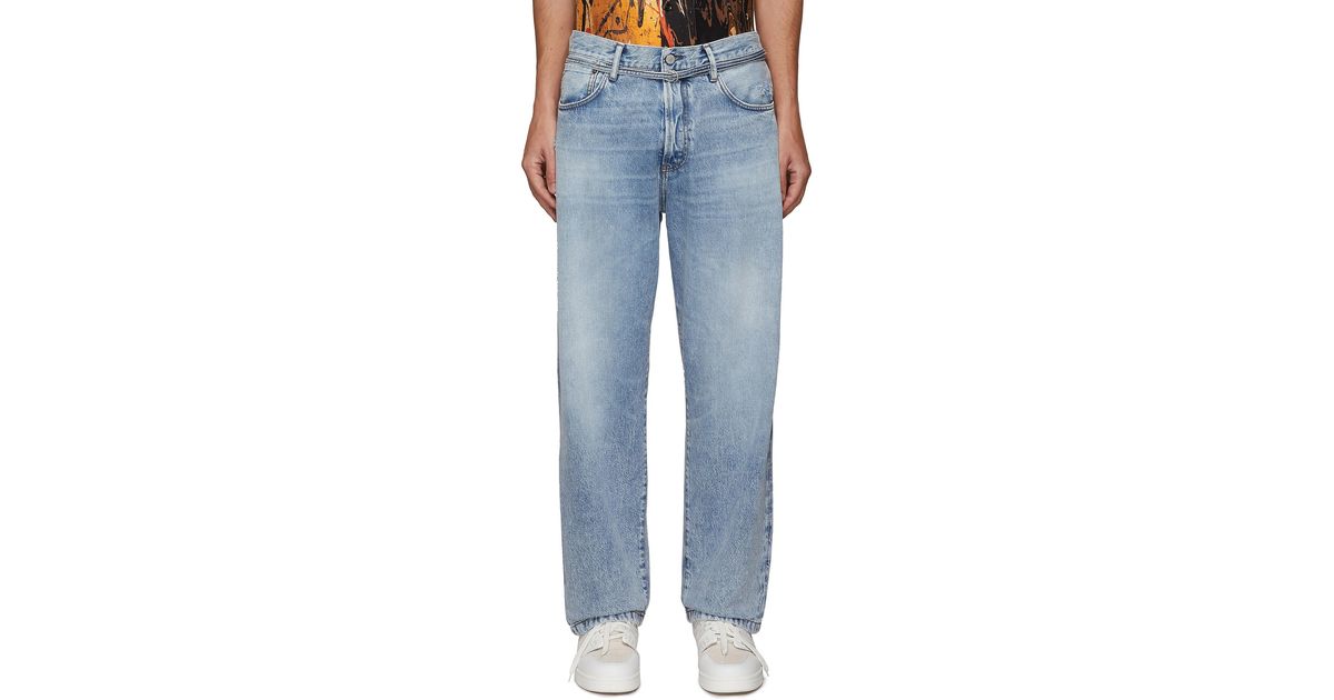 Relaxed Fit Light Wash Denim Jeans 