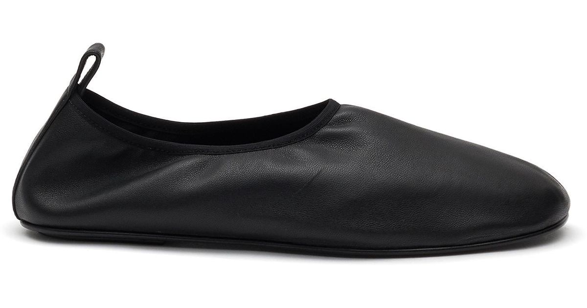 The Row 'ozzy' Nappa Leather Sock Slippers in Black | Lyst