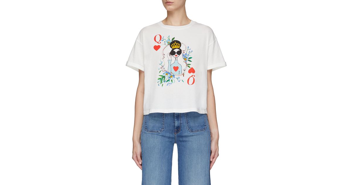 Alice + Olivia Cotton 'evan' Stace Face T-shirt in White | Lyst
