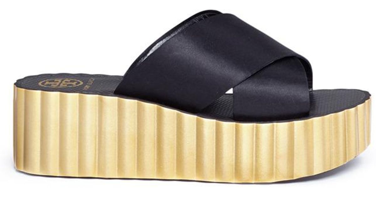 tory burch scallop platform sandal