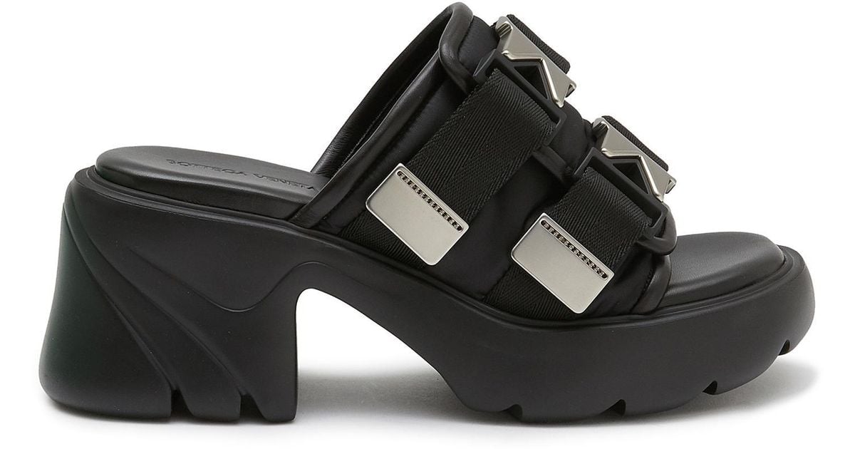 Bottega Rubber 'flash' Double Buckle Strap Platform Sandals in