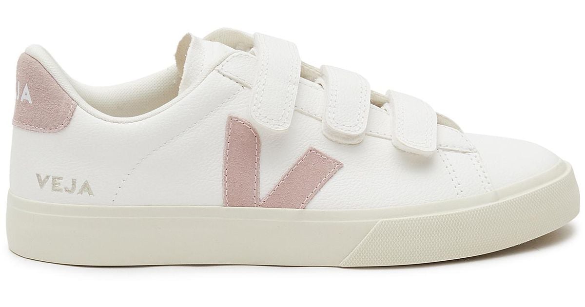 Veja 'recife' Velcro Strap Chromefree Leather Lowtop Sneakers in White