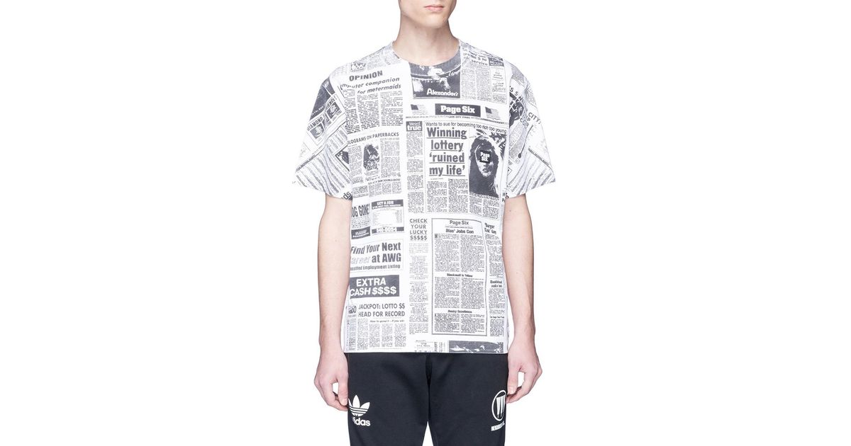 newspaper print t shirt