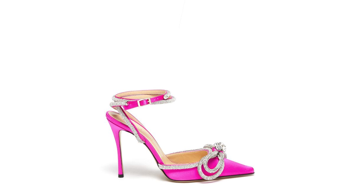 mach and mach crystal satin pumps