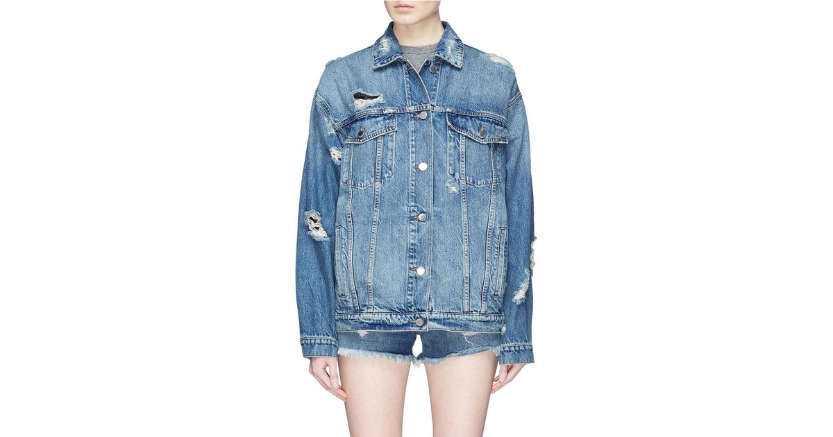 destroyed oversized denim jacket