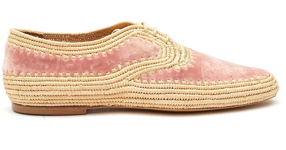 Gabriela Hearst 'miguel' Velvet Raffia Almond Toe Flats Women Shoes ...