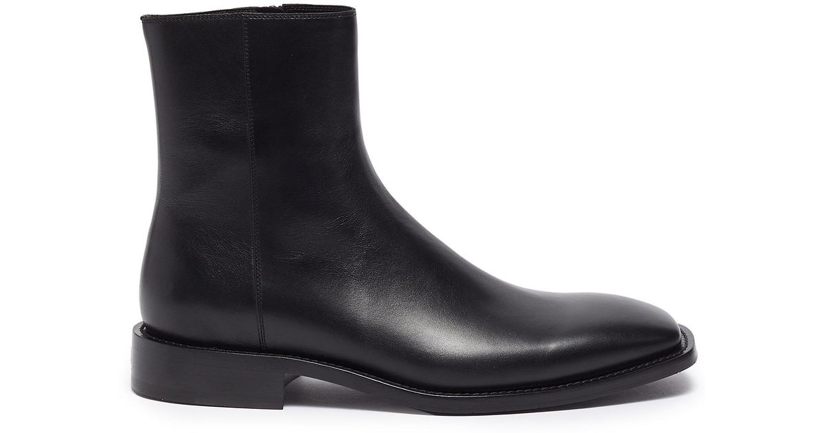 Balenciaga 'rim' Zip Leather Boots in Black for Men | Lyst