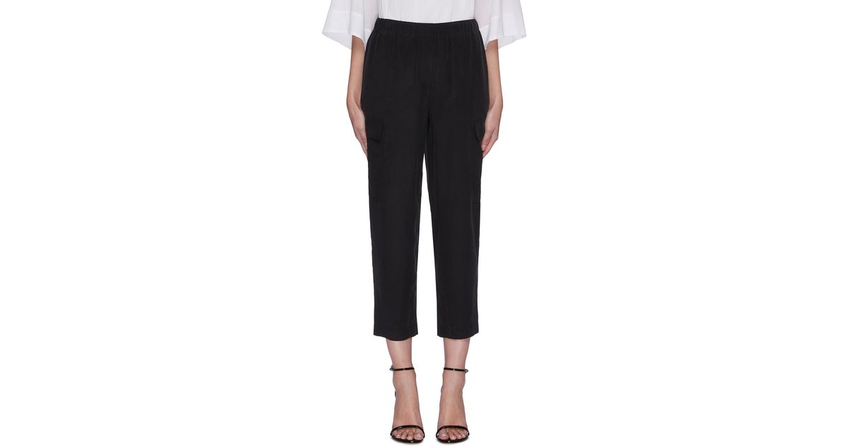 theory silk cargo pants