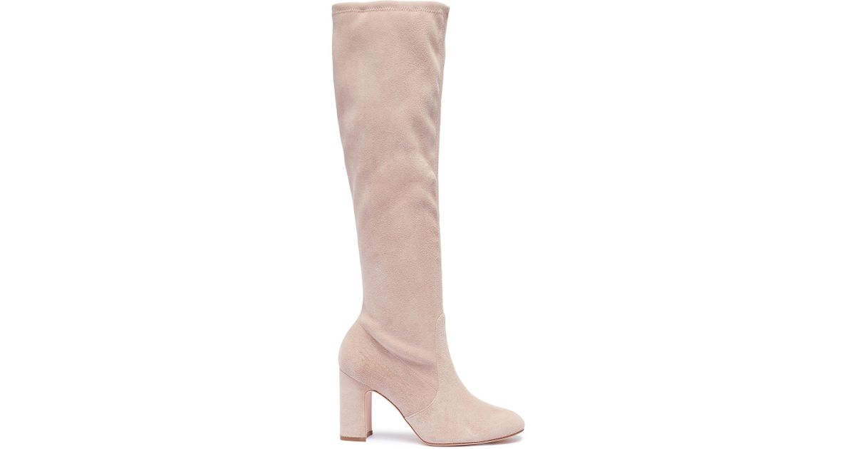 stuart weitzman pink suede boots