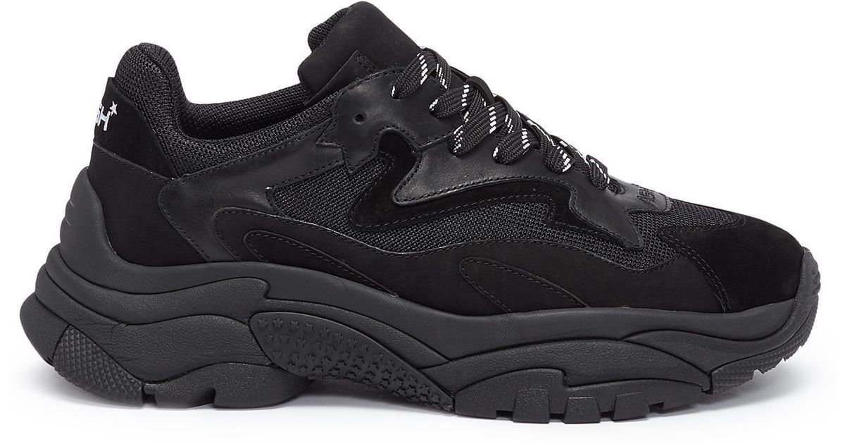 Ash Leather 'atomic' Chunky Outsole Sneakers in Black for Men - Lyst