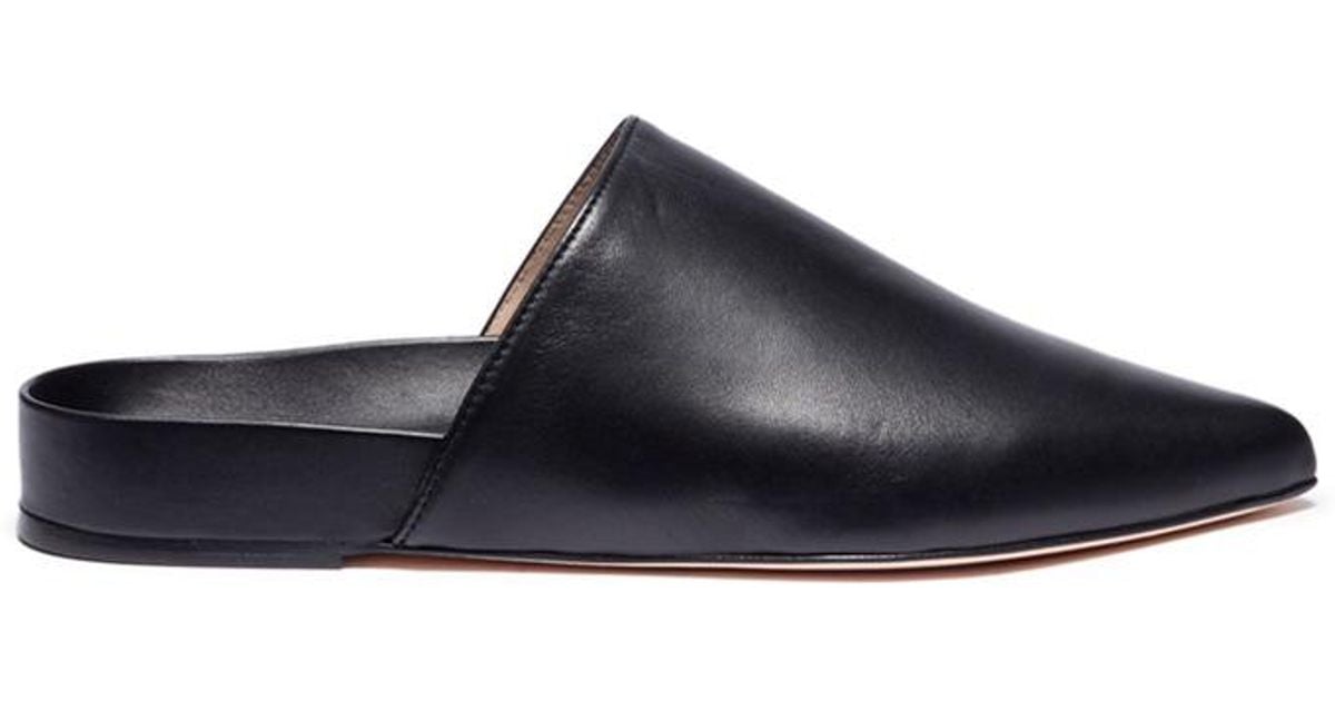 stuart weitzman studio leather slide