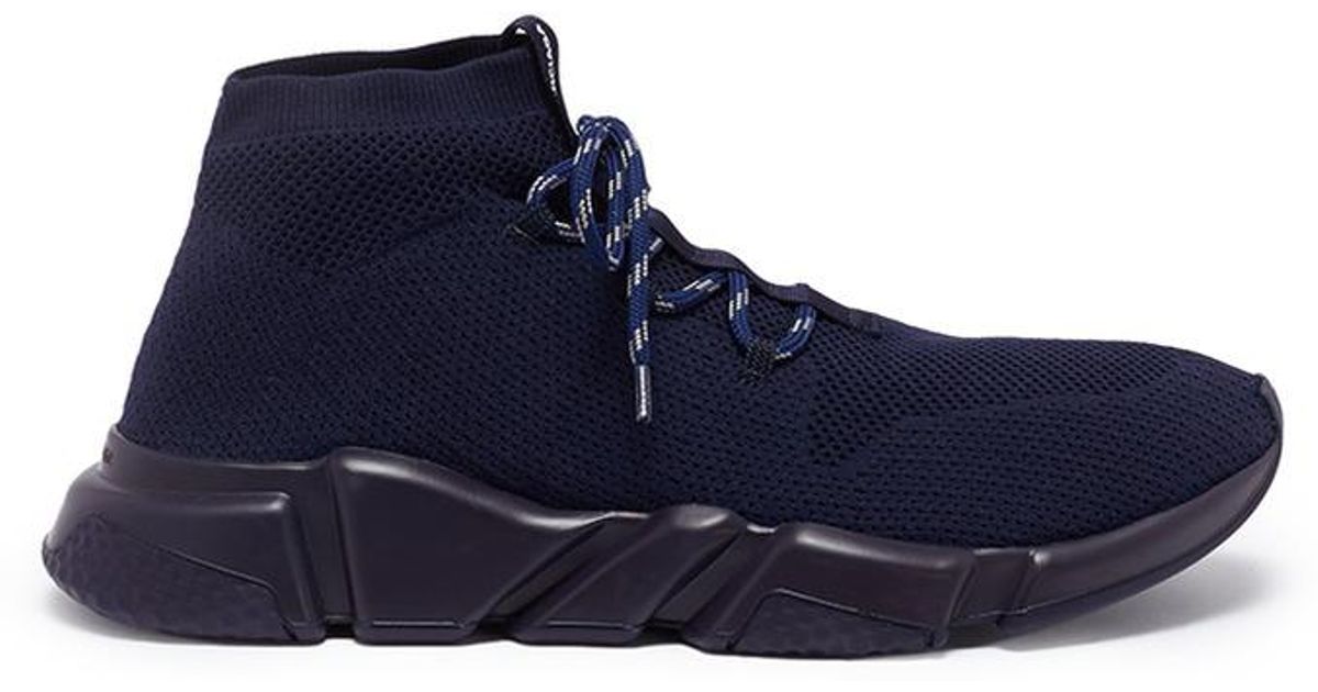 balenciaga speed lace up blue