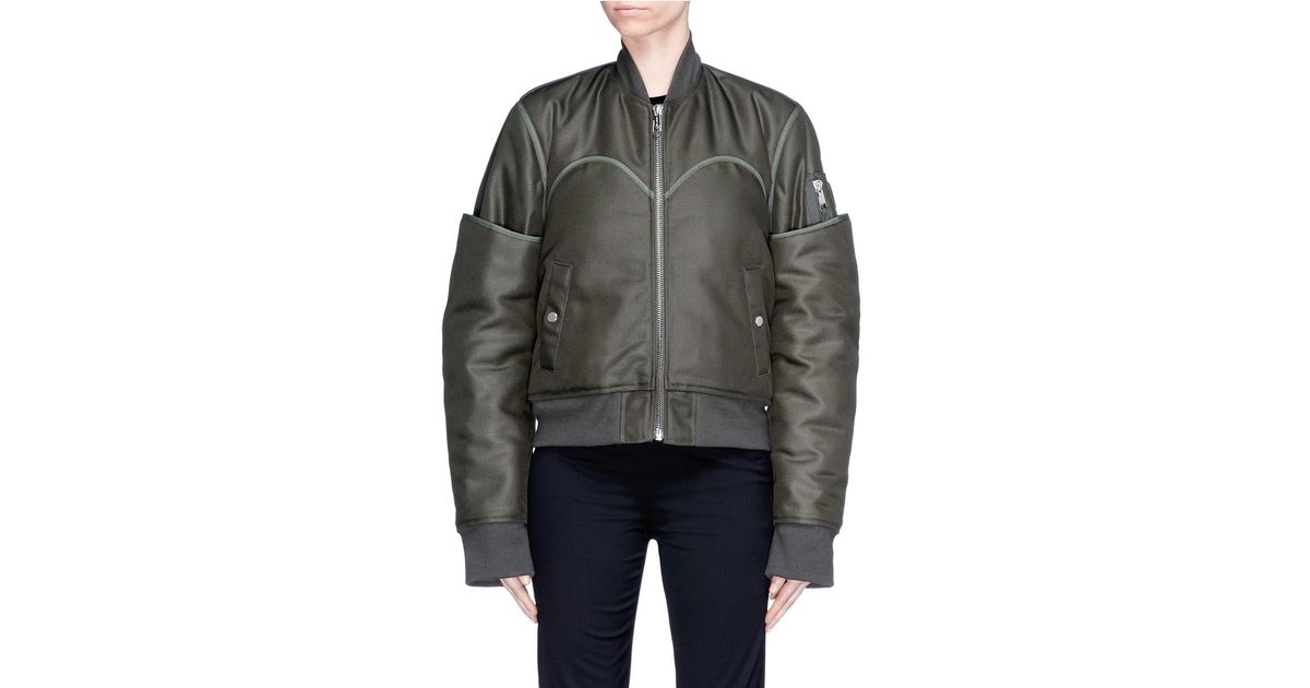 Lyst Helmut Lang Layered Sleeve Puff Back Er Jacket In Black