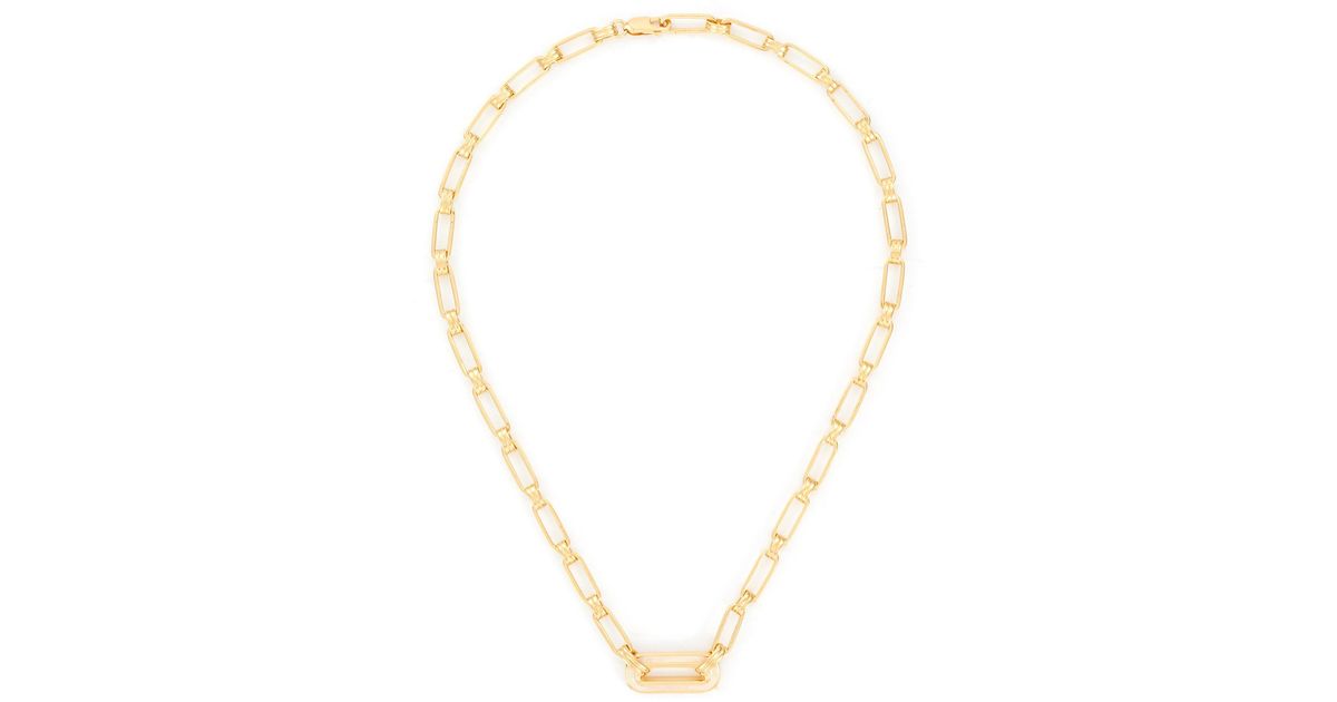 Missoma 18k Gold Plated Enamelled Link Necklace in White | Lyst