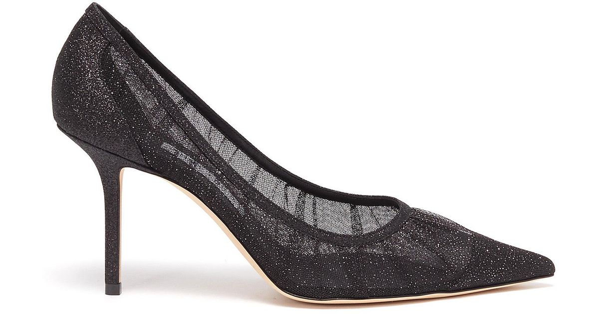 Jimmy Choo 'love 85' Glitter Tulle Pumps in Black Lyst
