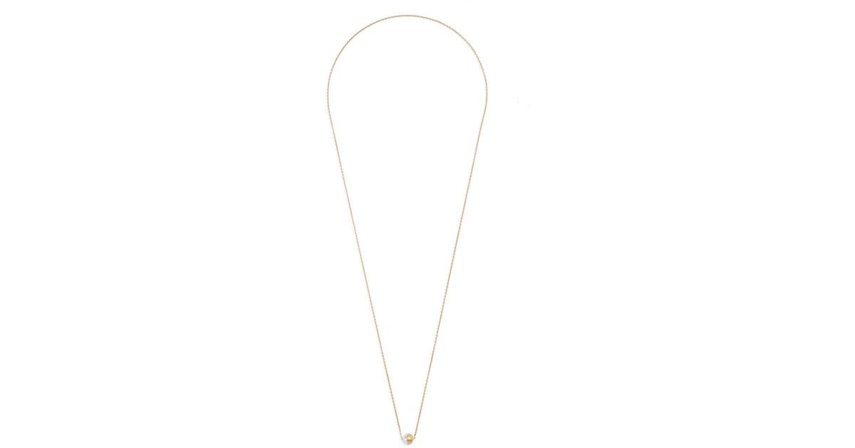 Shihara 'half Pearl 90°' 18k Yellow Gold Pendant Necklace in Metallic ...